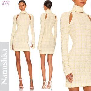 Nanushka Revolve Kali‎ Mini Dress Seersucker Bodycon Yellow Size Small